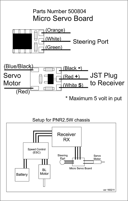 Circuit pour micro servo de Mini-Z-500804-pn racing