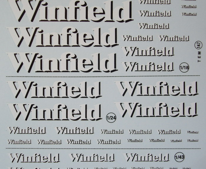 Dcalcomanies "Winfield"
