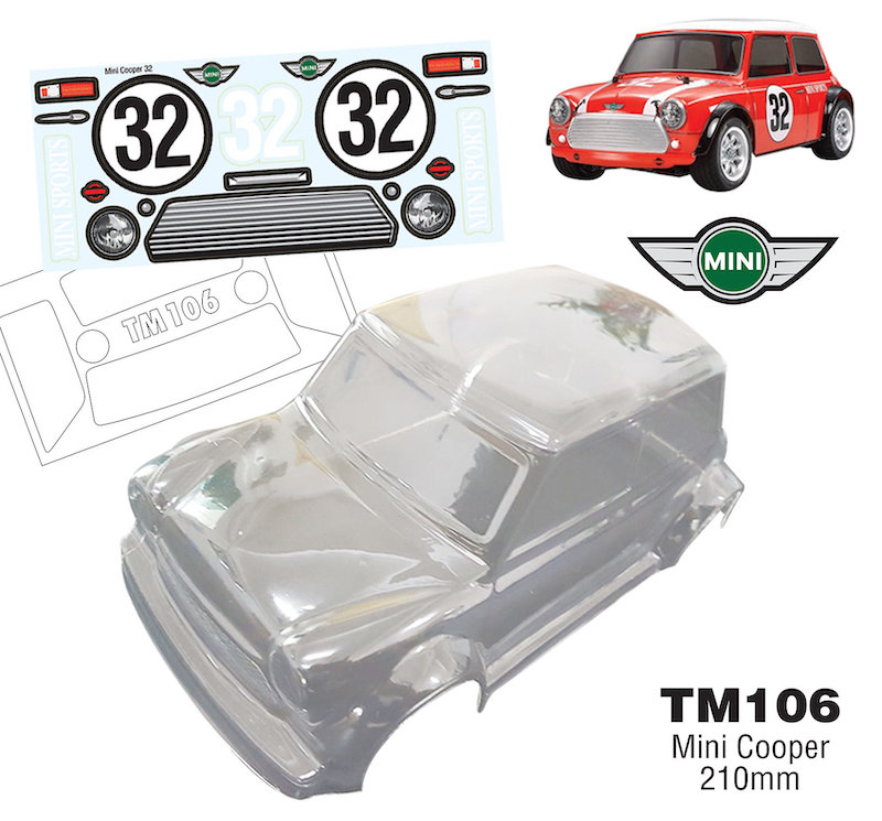 Carrosserie TM106 1/10 Mini Cooper, 210mm