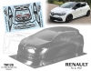 Carrosserie 1/10 Mini Renault Clio, 225mm